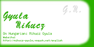 gyula mihucz business card